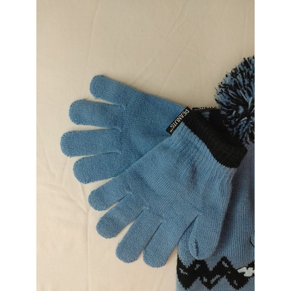 Children's Youth Kids Snoopy Woodstock Pom Pom Beanie Hat Cap & Mittens New Knit - Picture 5 of 9